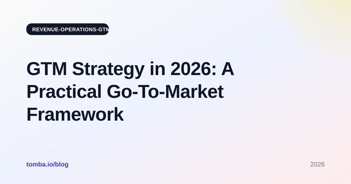 GTM Strategy in 2026: A Practical Go-To-Market Framework