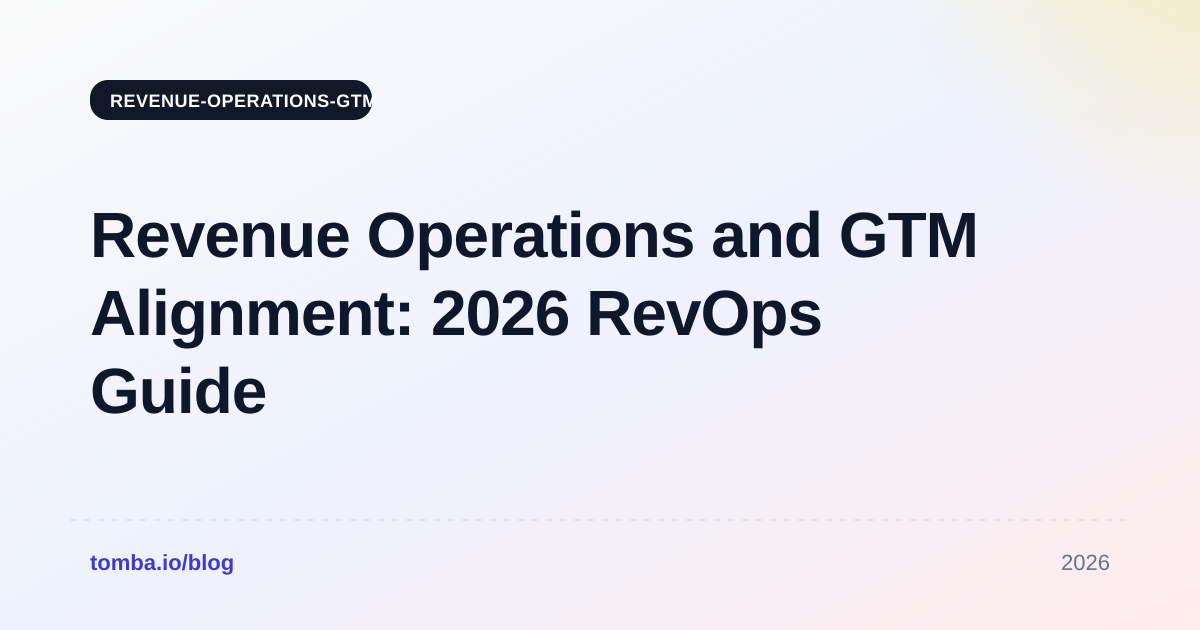 Revenue Operations and GTM Alignment: 2026 RevOps Guide