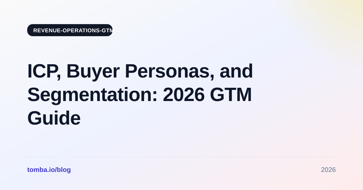 ICP, Buyer Personas, and Segmentation: 2026 GTM Guide