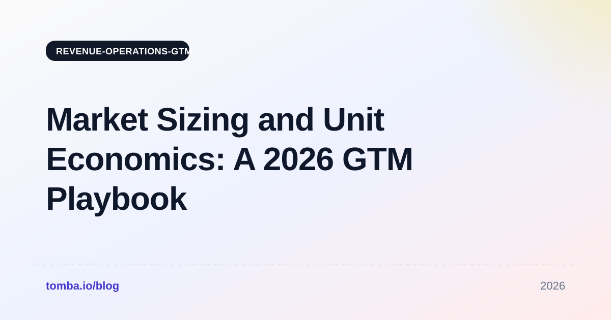 Market Sizing and Unit Economics: A 2026 GTM Playbook