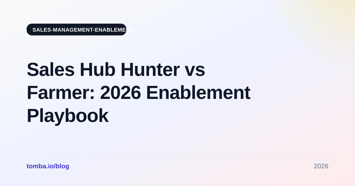 Sales Hub Hunter vs Farmer: 2026 Enablement Playbook