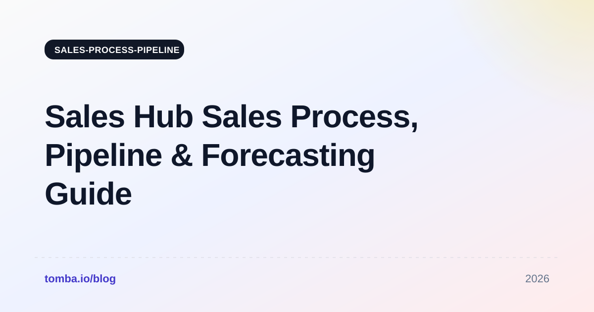 Sales Hub Sales Process, Pipeline & Forecasting Guide (2026)
