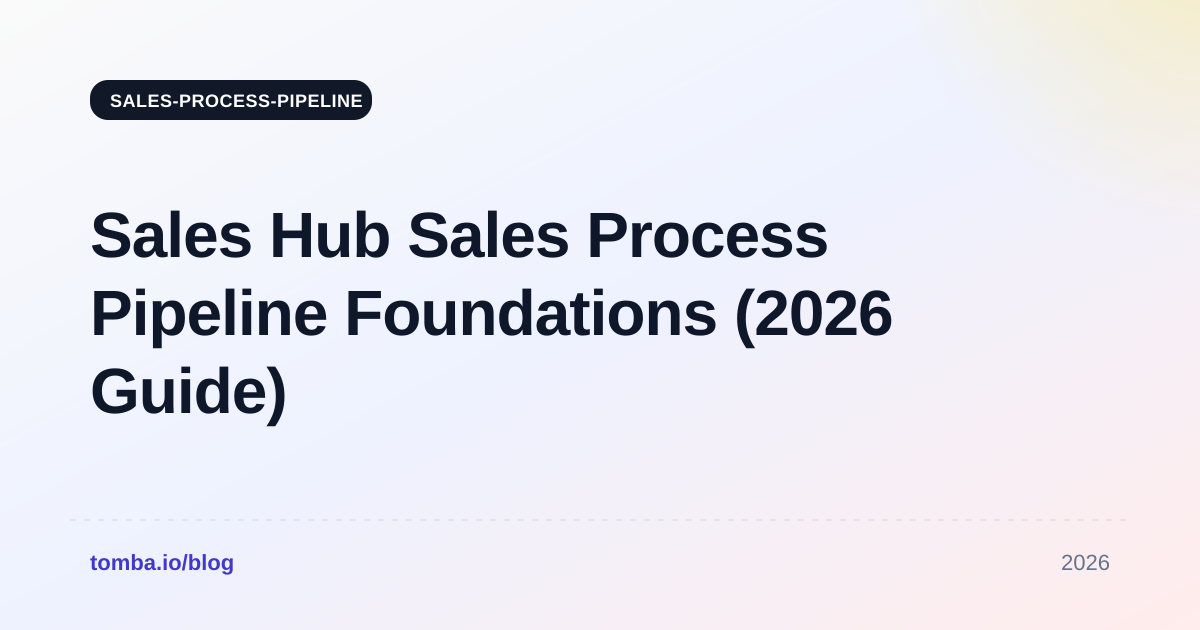 Sales Hub Sales Process Pipeline Foundations (2026 Guide)