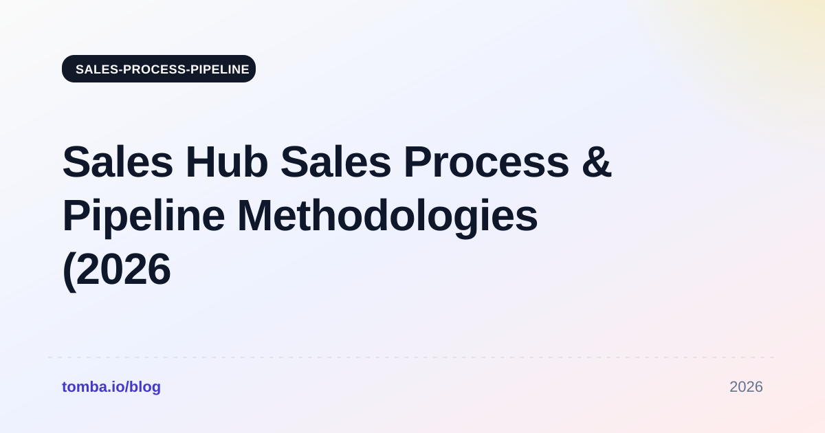 Sales Hub Sales Process & Pipeline Methodologies (2026 Guide)
