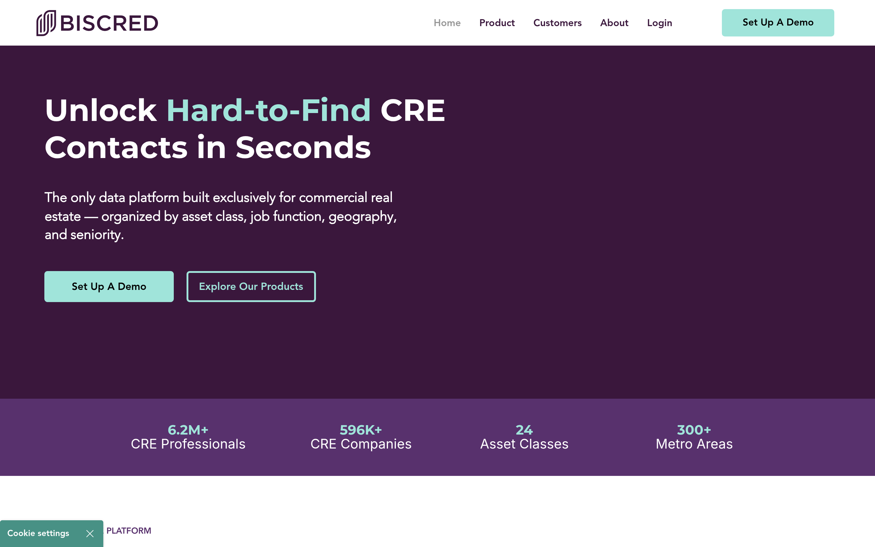 Biscred website screenshot — product, features and pricing