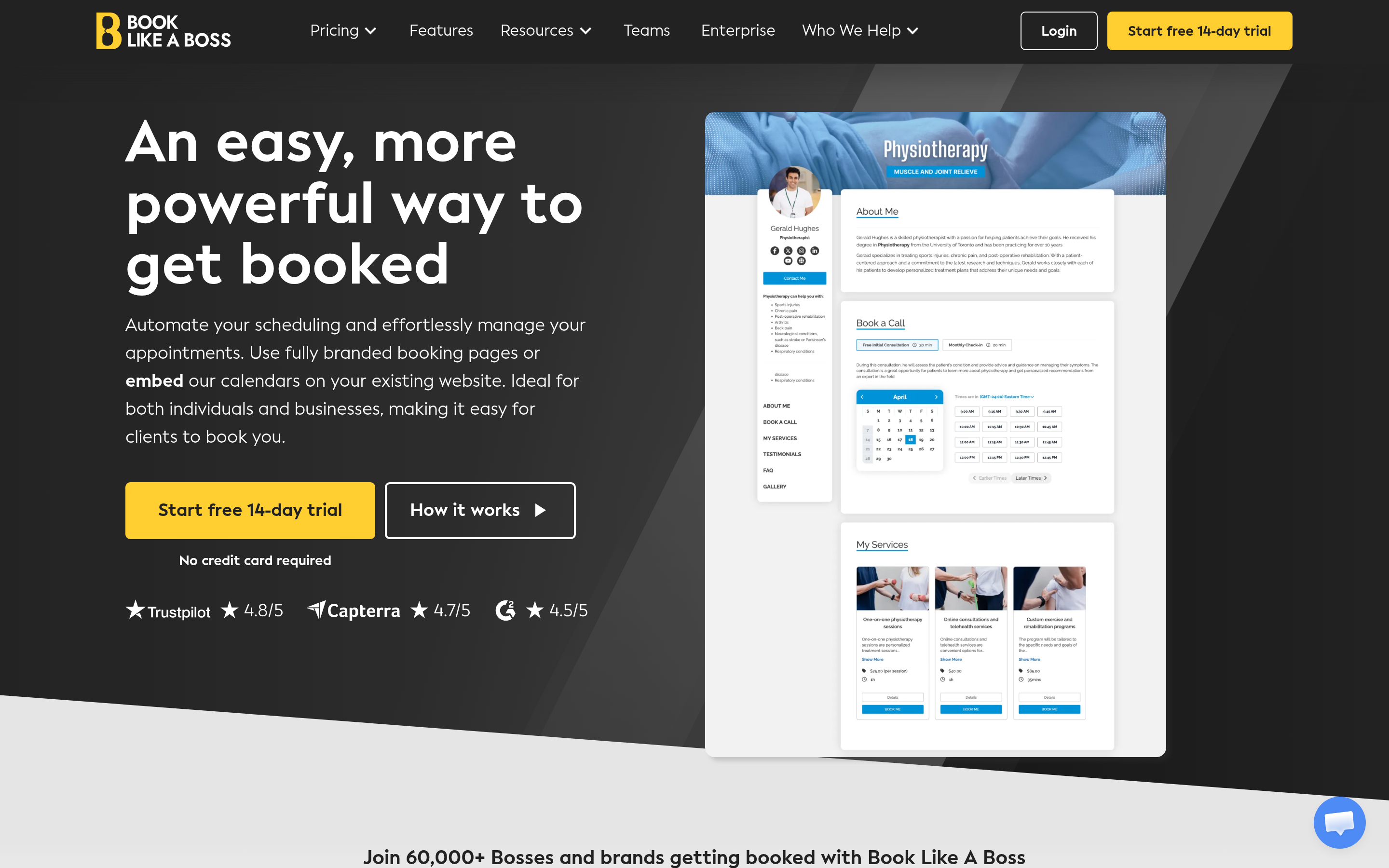 Book Like A Boss website screenshot — product, features and pricing