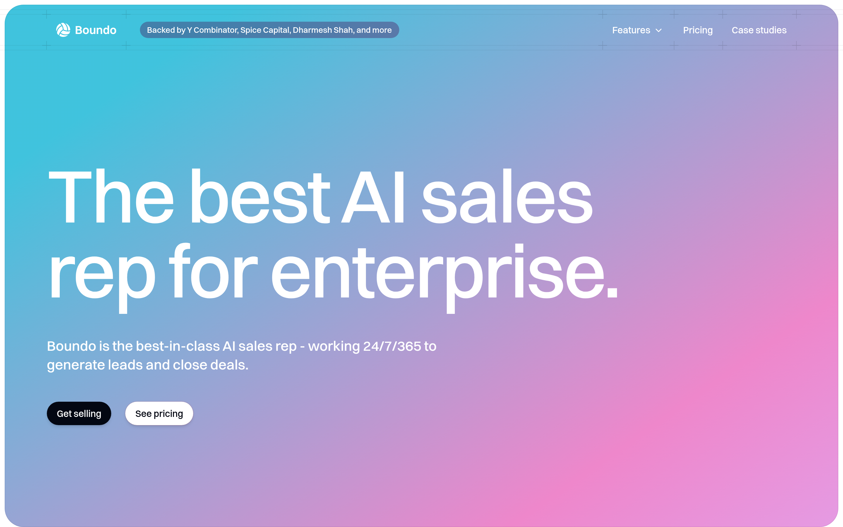Boundo website screenshot — product, features and pricing