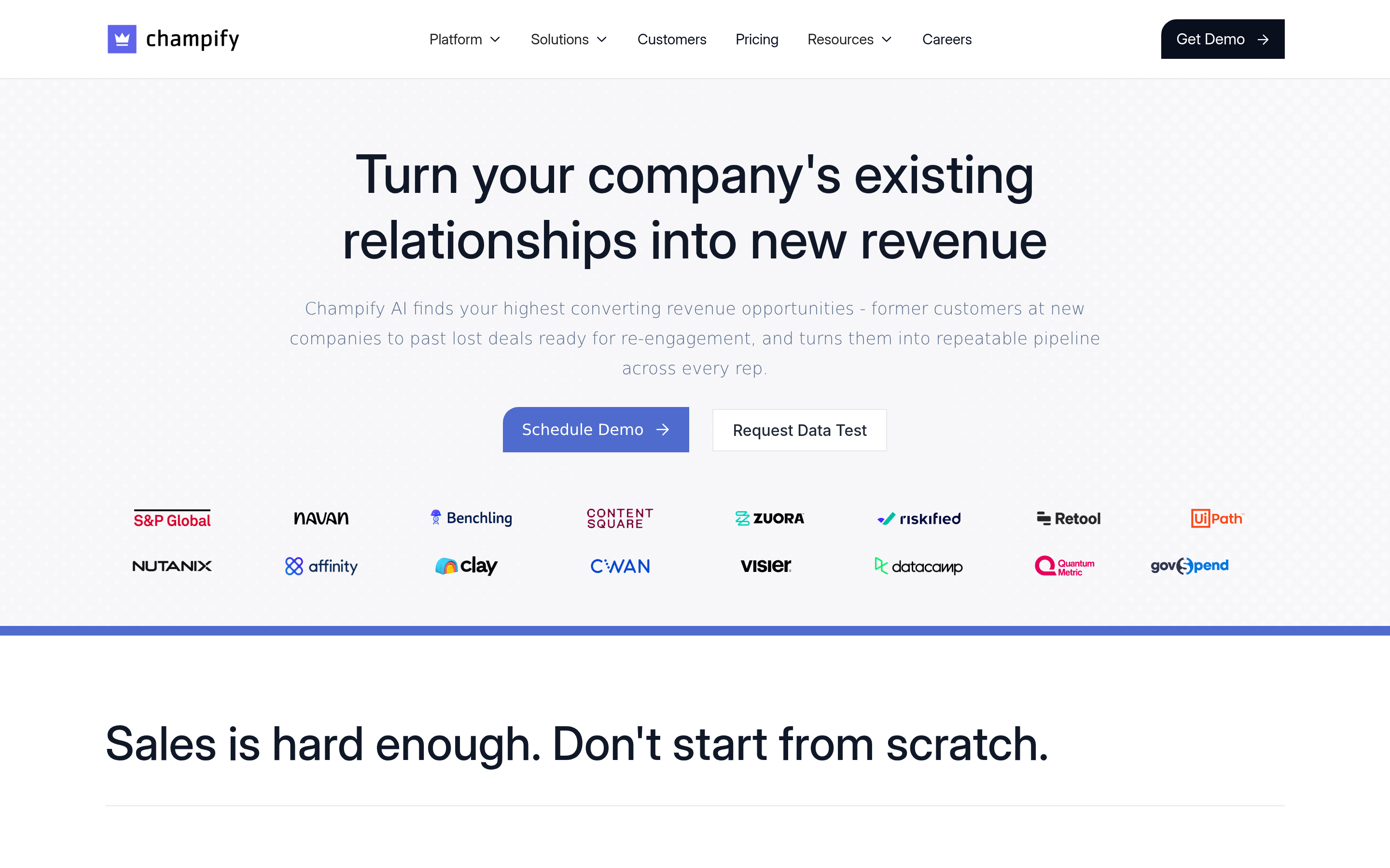 Champify website screenshot — product, features and pricing