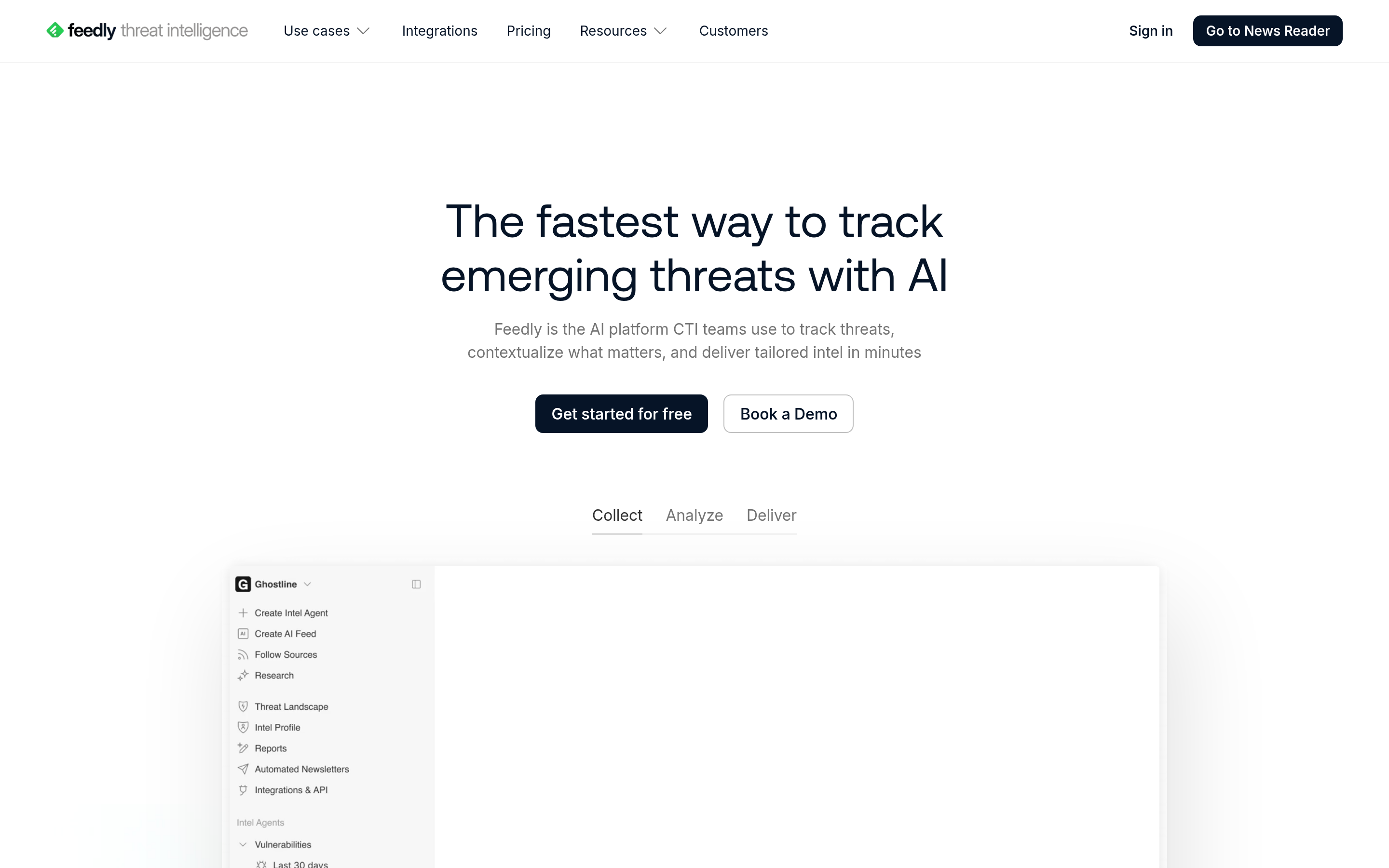 Feedly website screenshot — product, features and pricing