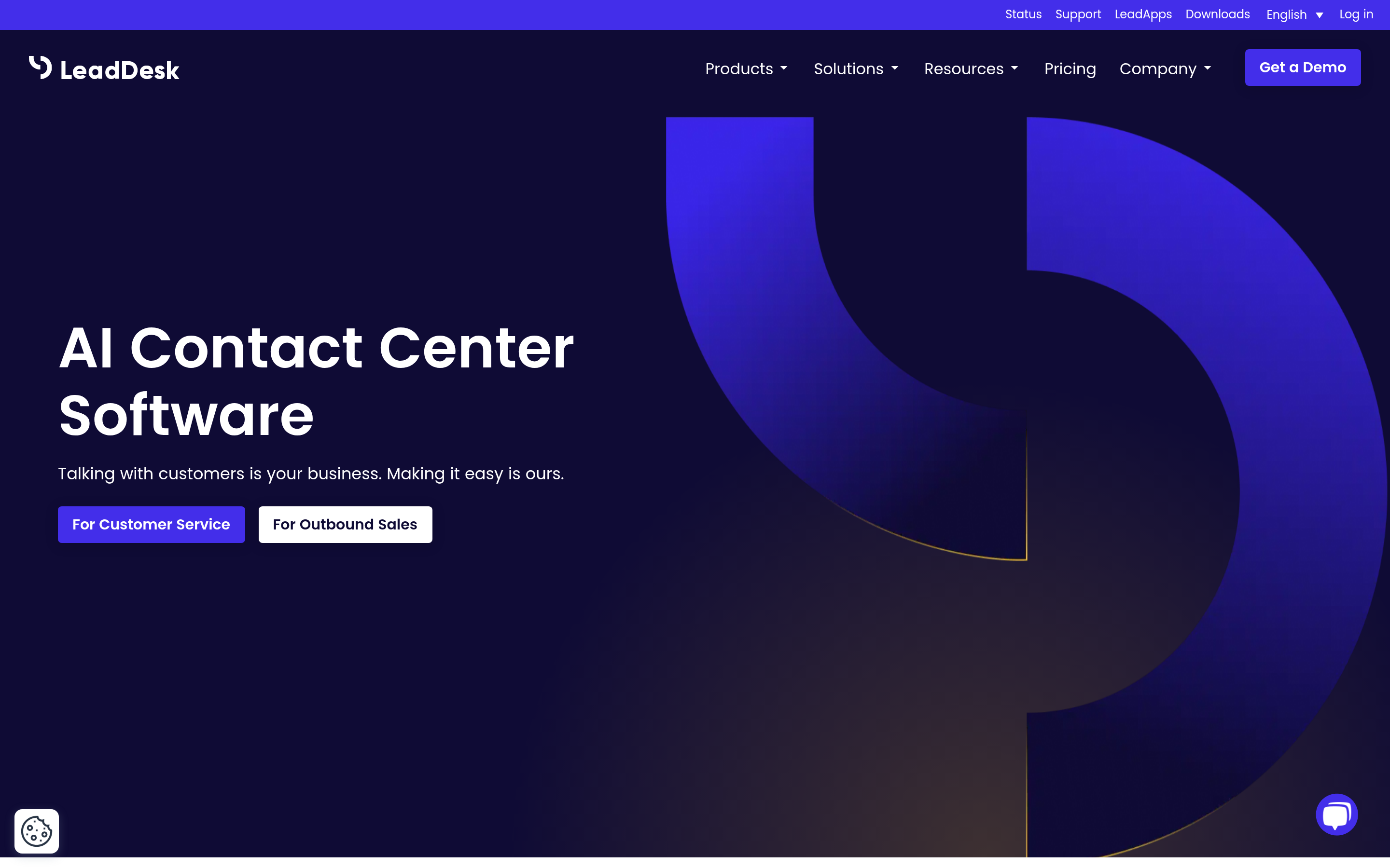 LeadDesk website screenshot — product, features and pricing