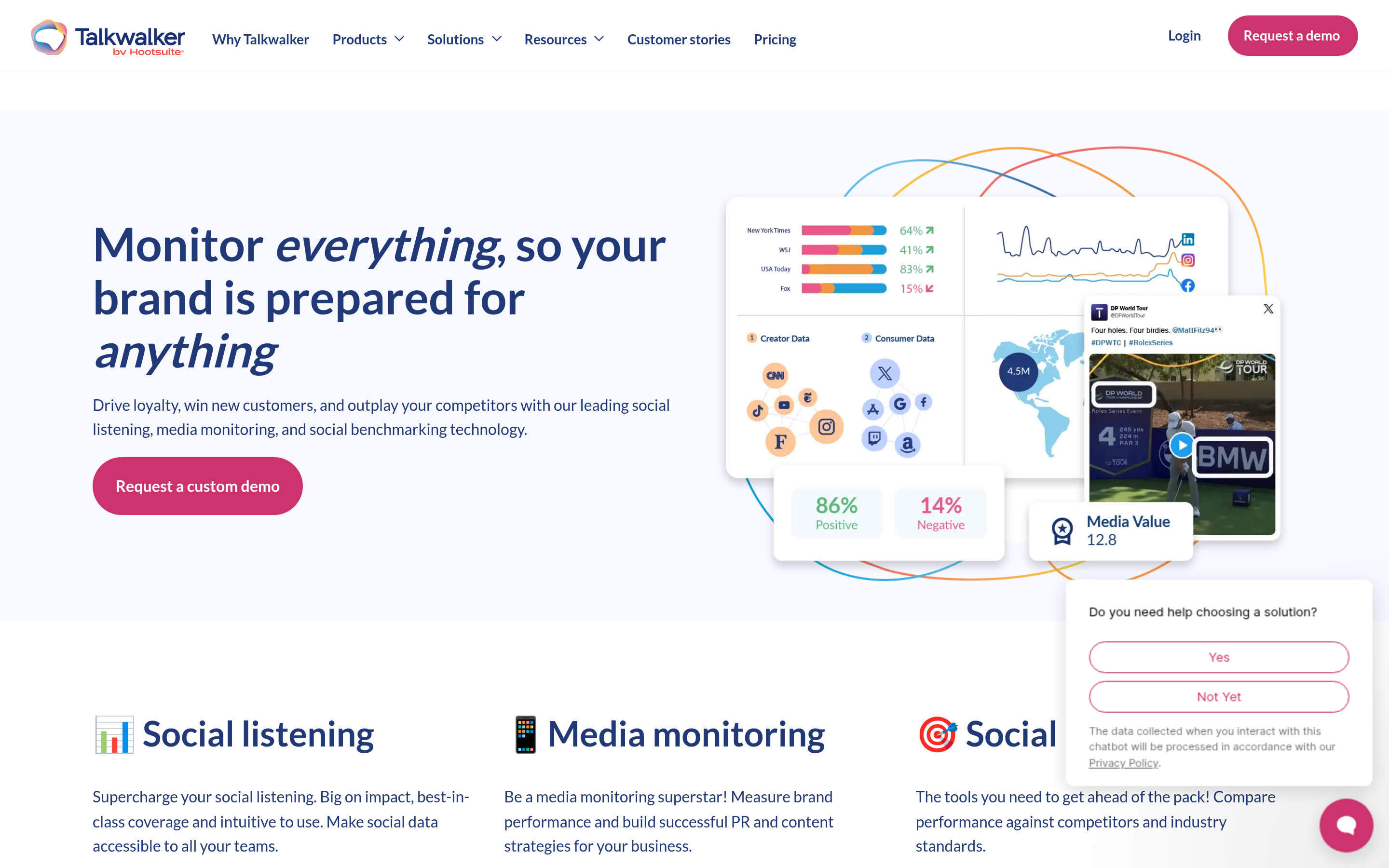 Talkwalker website screenshot — product, features and pricing