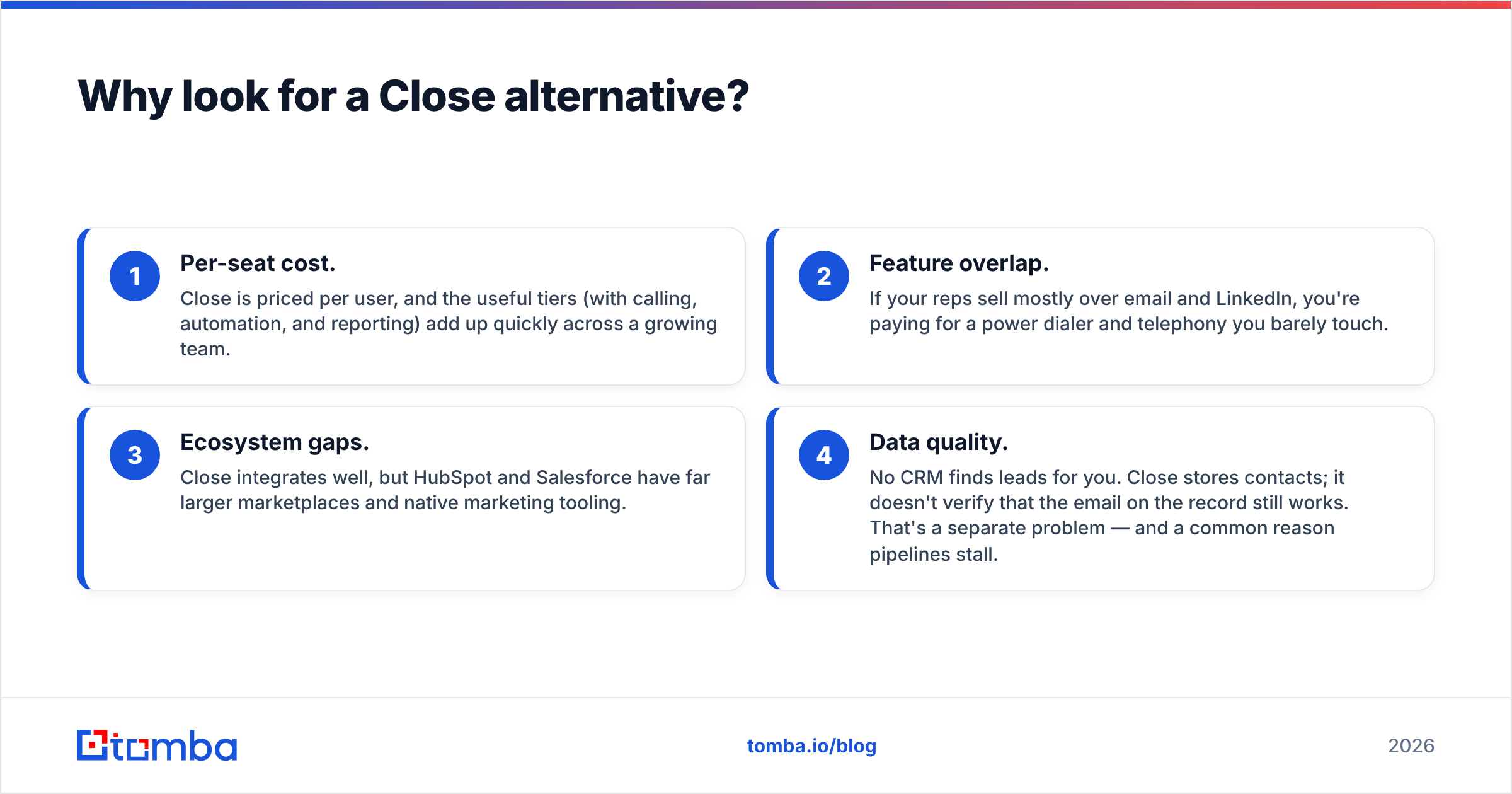 Diagram: Why look for a Close alternative