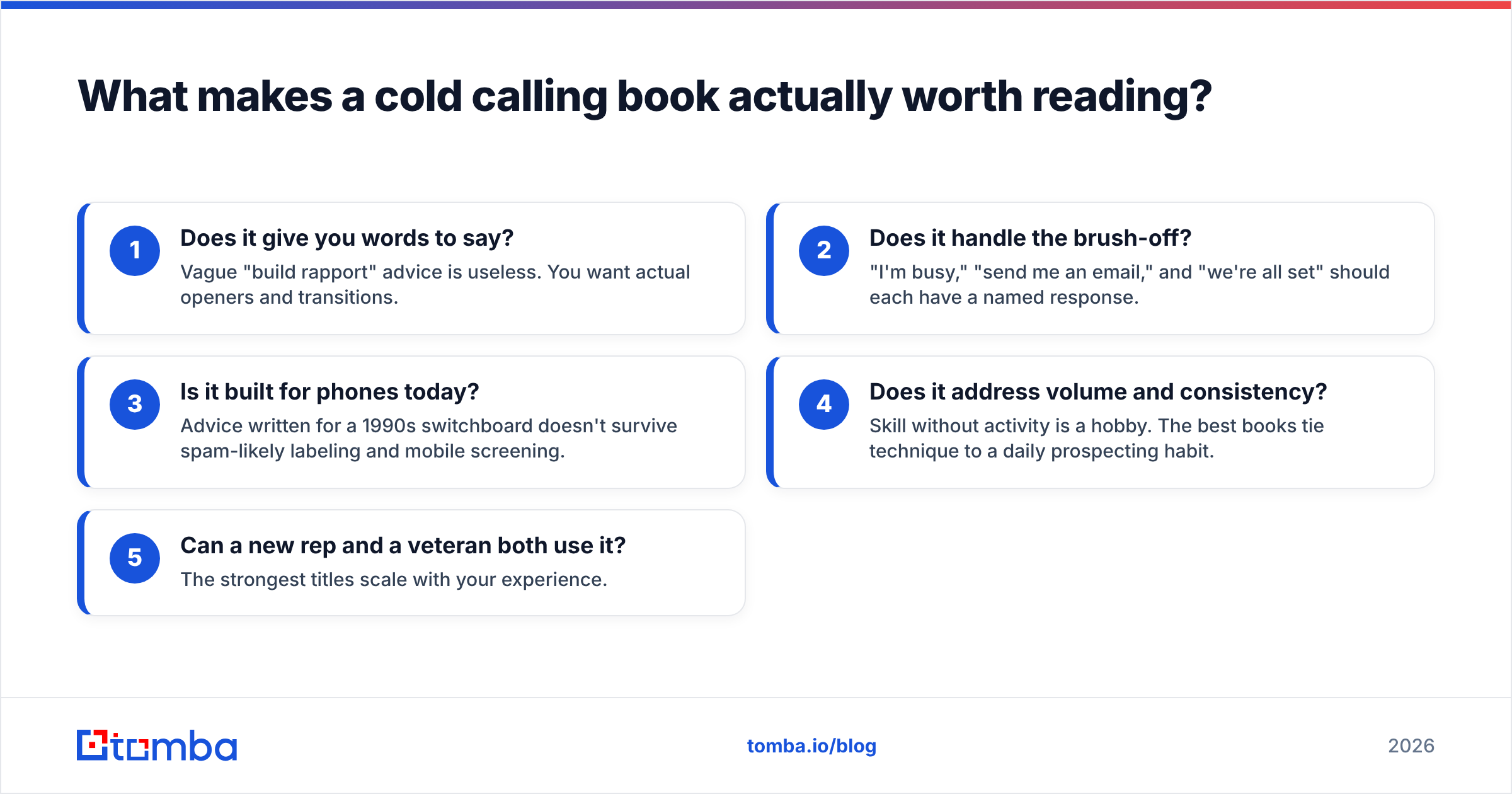 Diagram: What makes a cold calling book actually worth reading