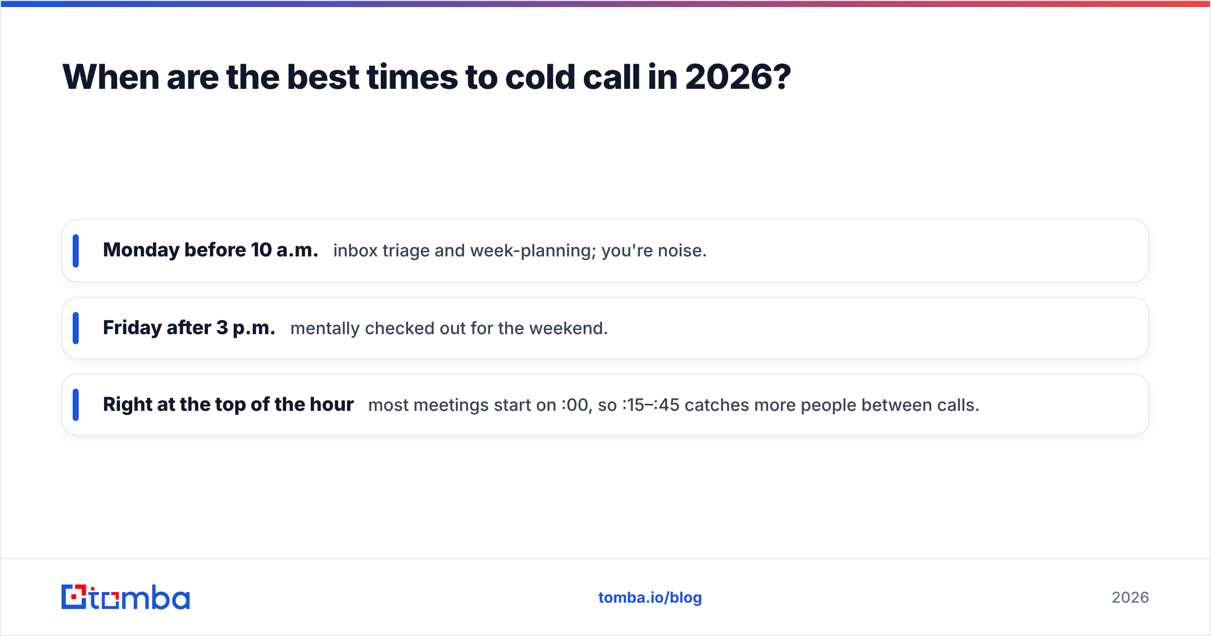 Diagram: When are the best times to cold call in 2026