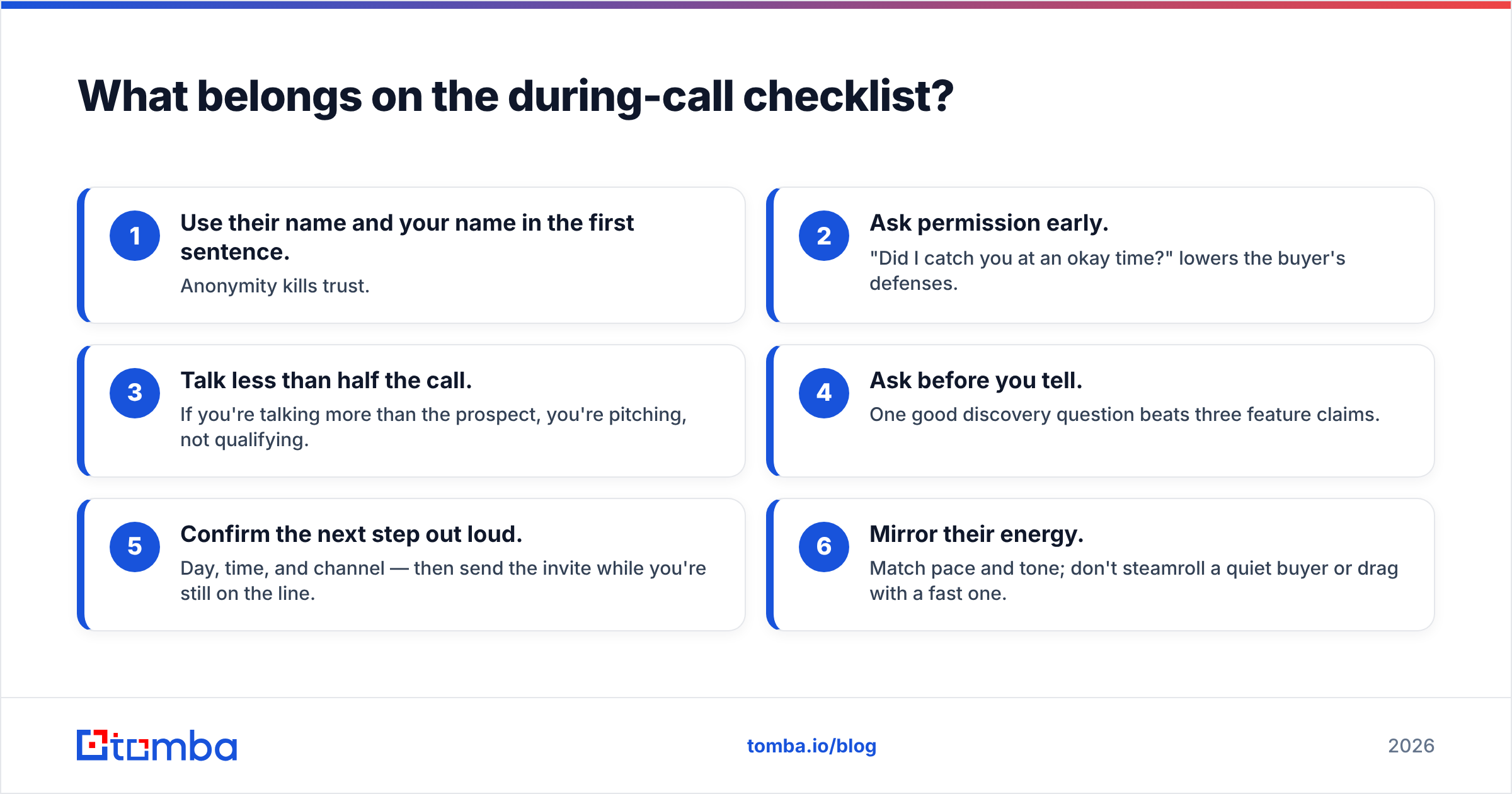 Diagram: What belongs on the during-call checklist