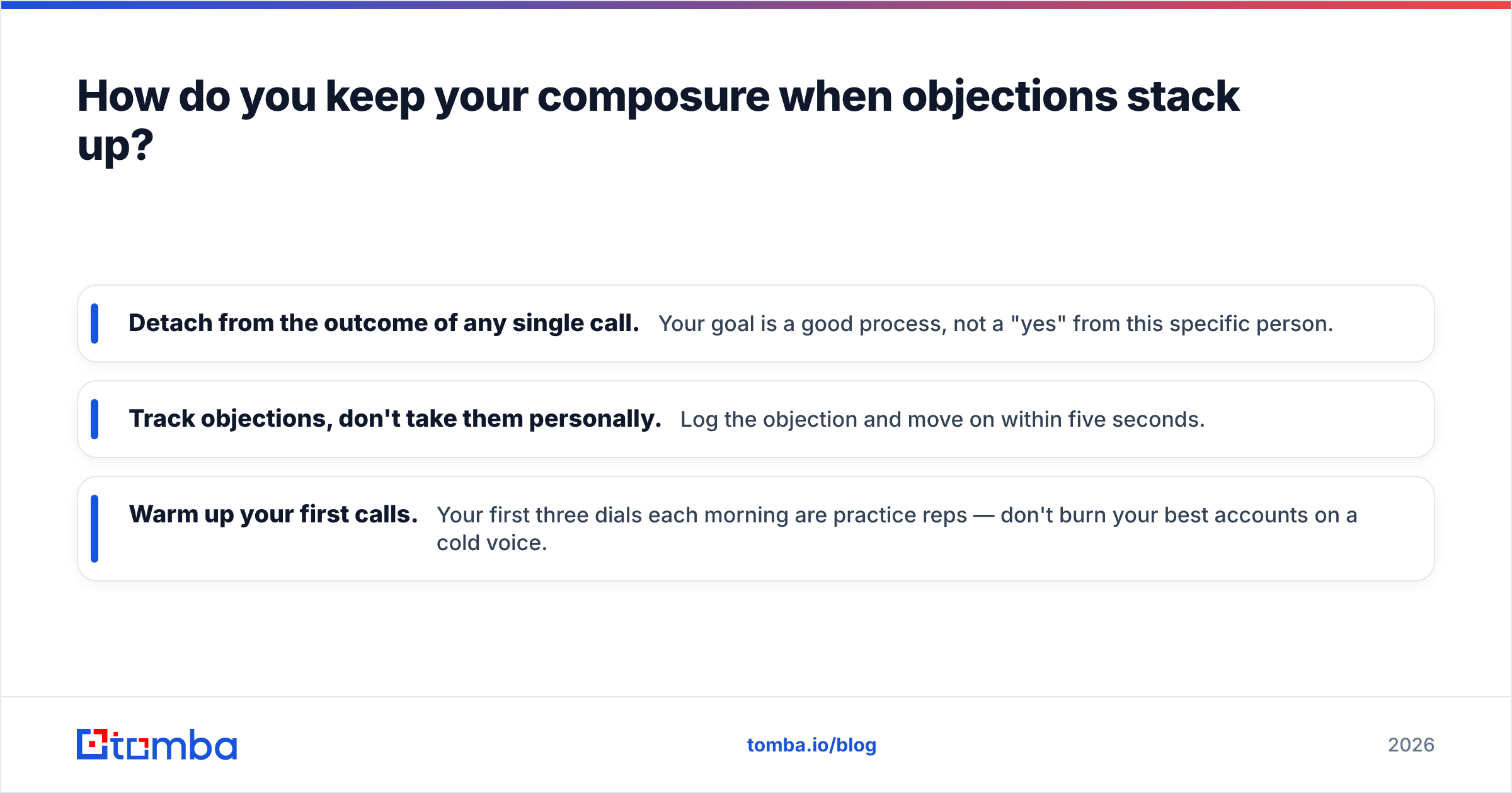 Diagram: How do you keep your composure when objections stack up