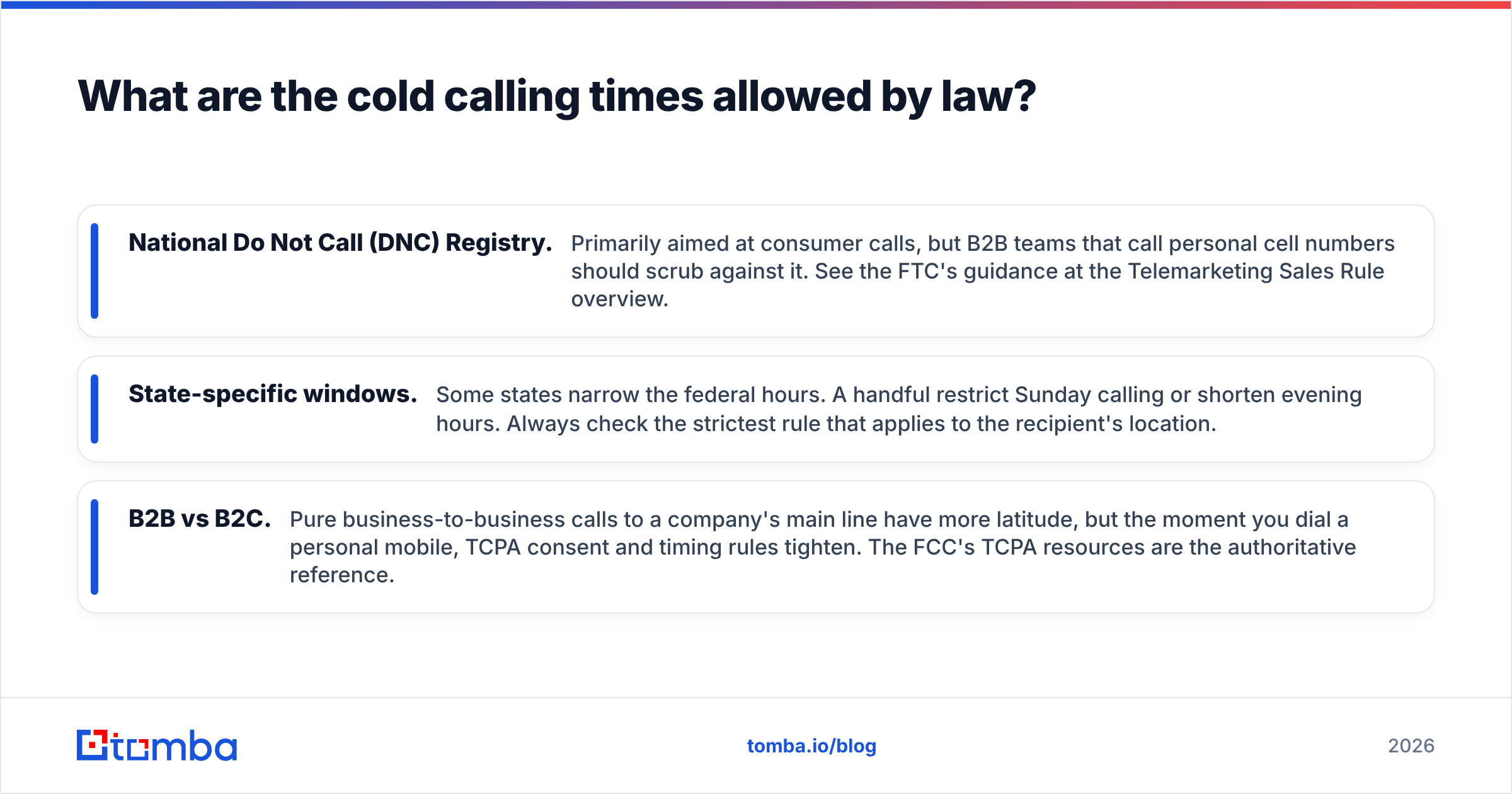 Diagram: What are the cold calling times allowed by law