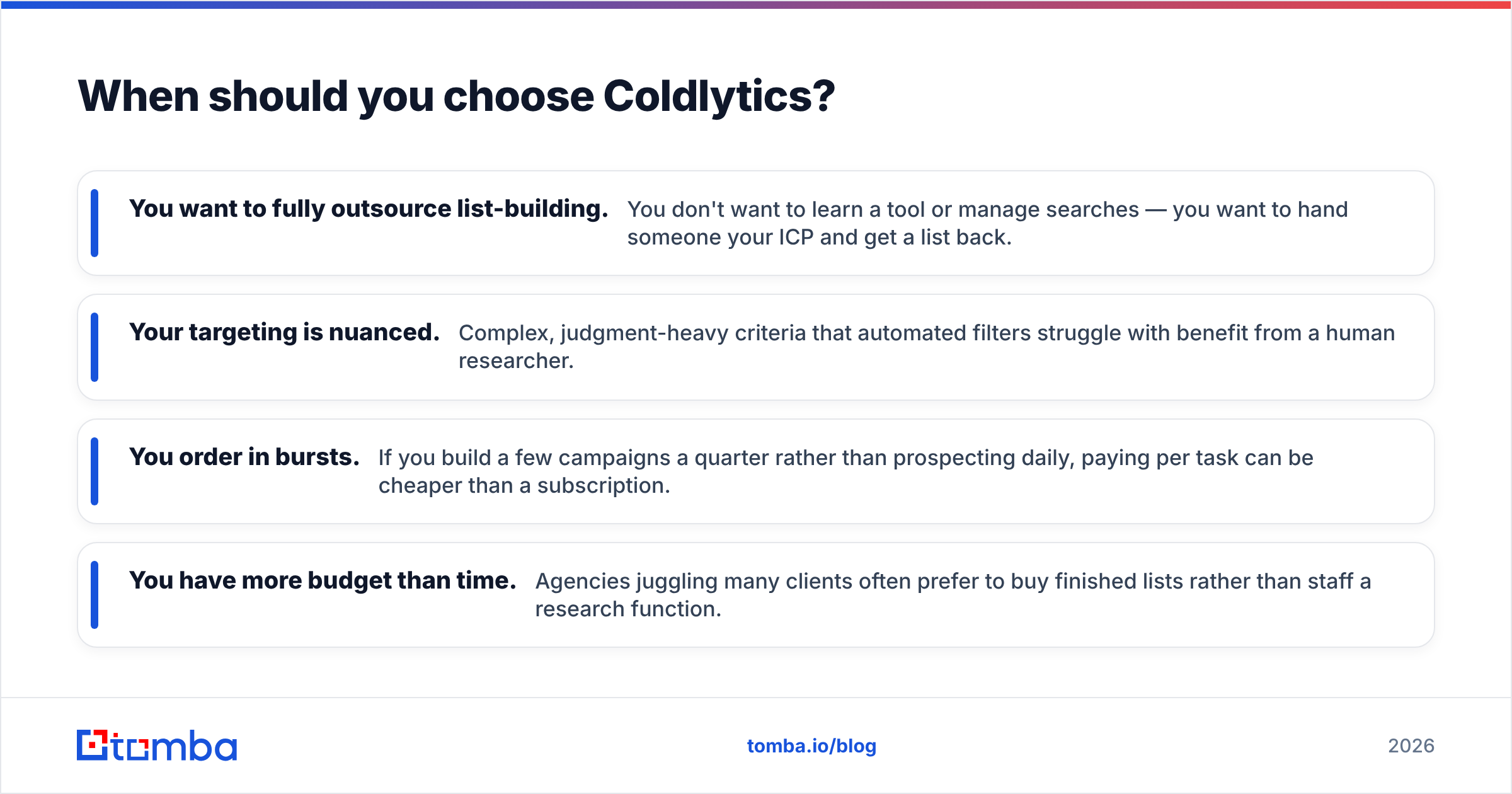 Diagram: When should you choose Coldlytics