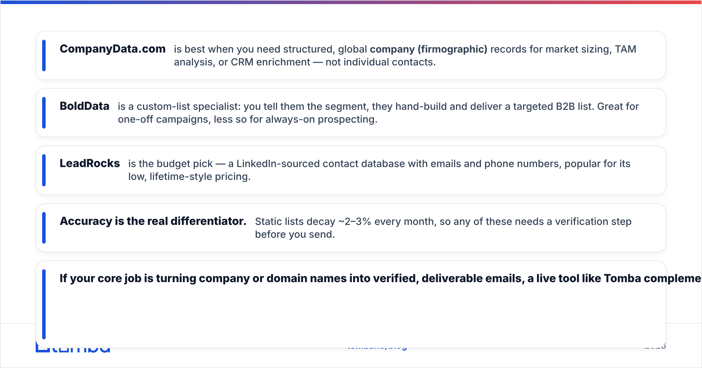 CompanyData.com BoldData vs LeadRocks at a glance — TL;DR diagram
