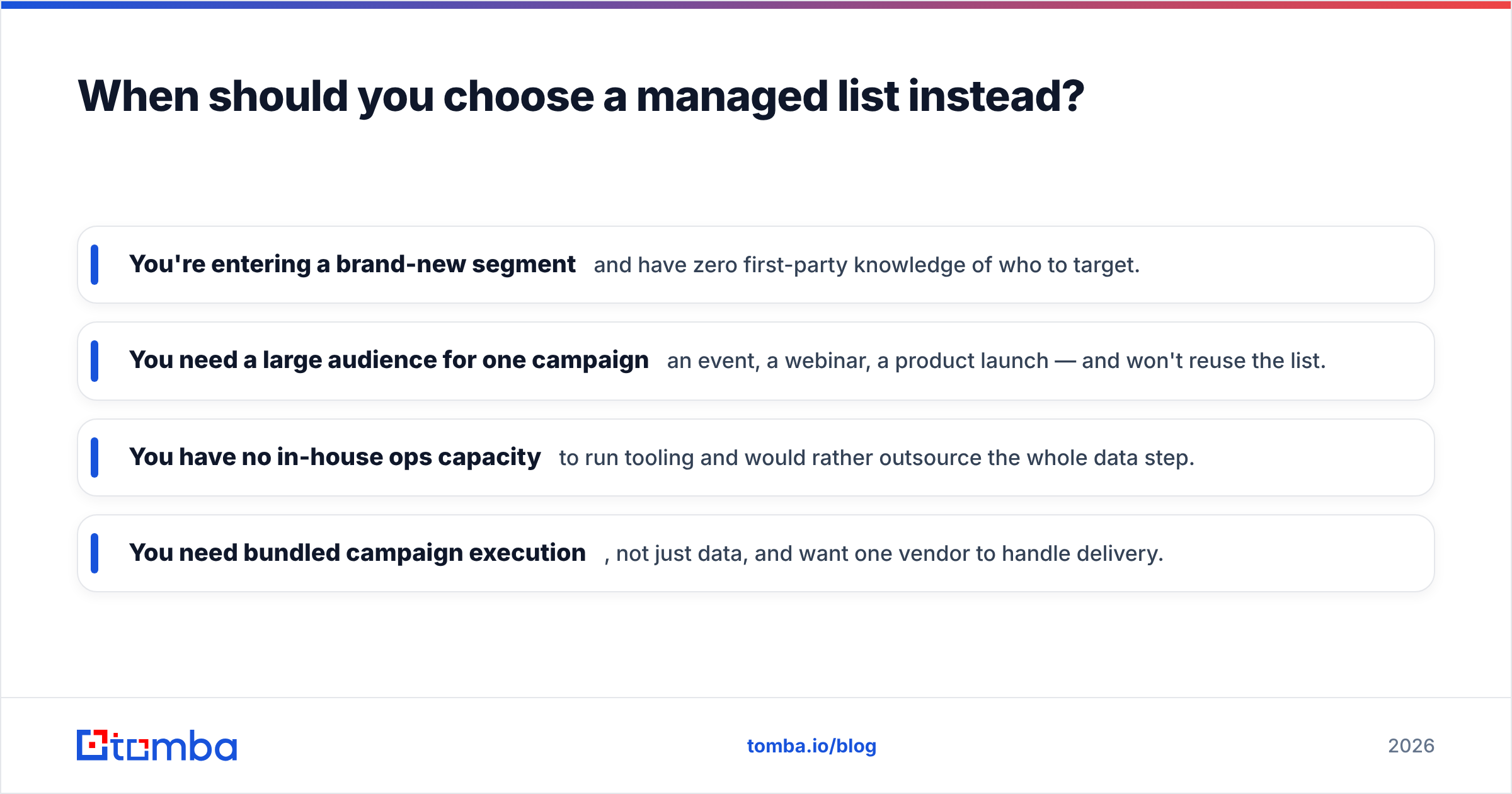 Diagram: When should you choose a managed list instead