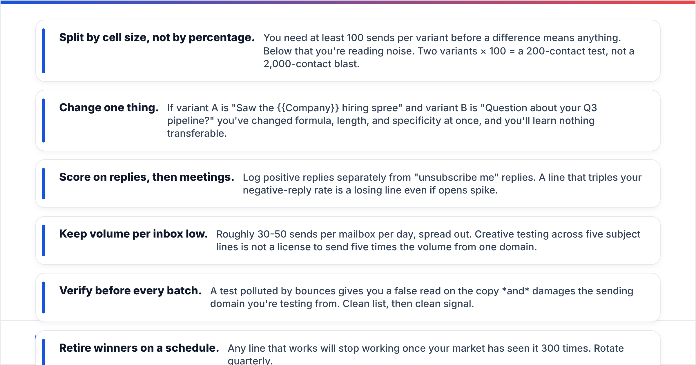 Diagram: How do you test creative subject lines without burning your domain