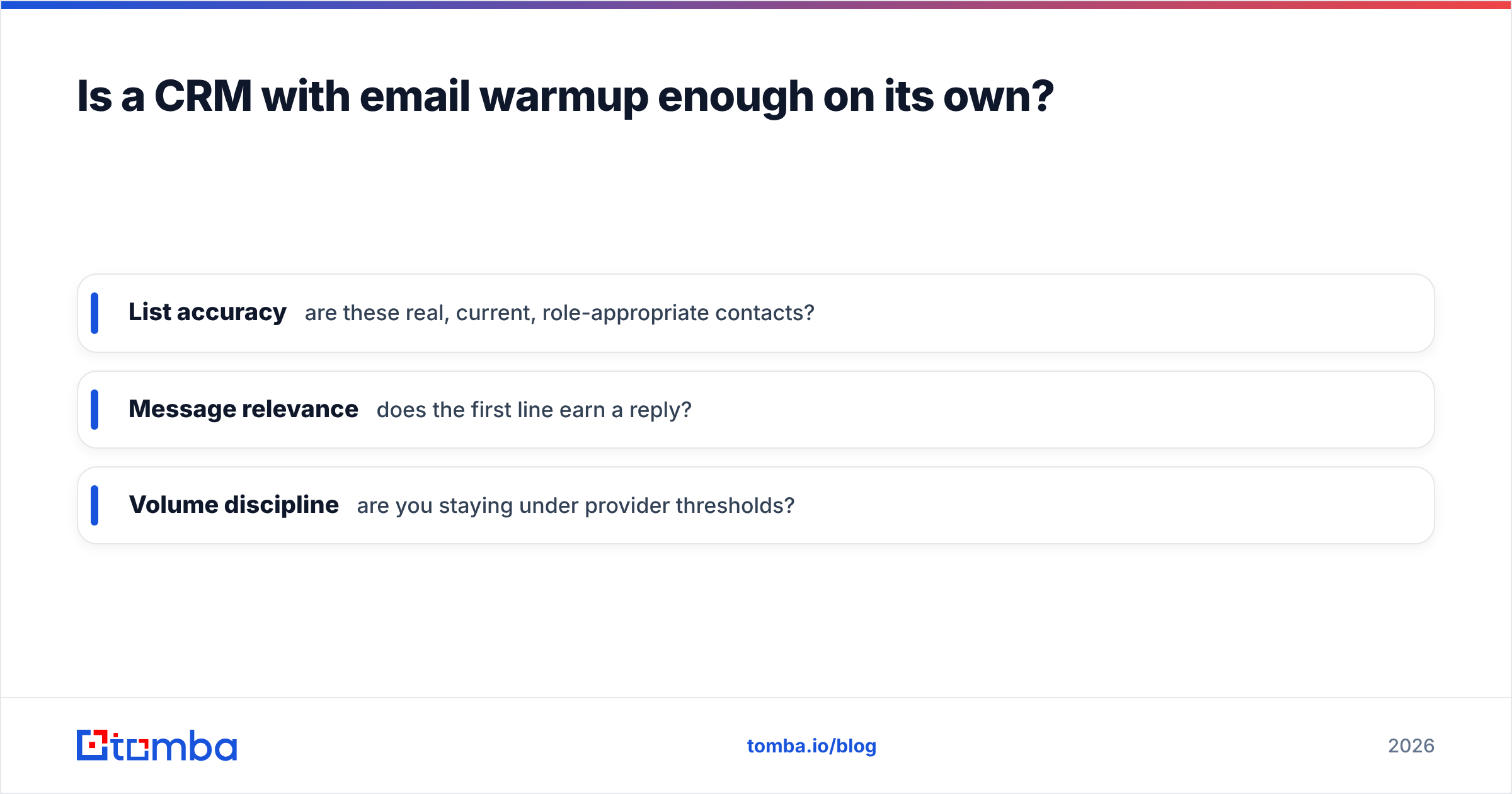 Diagram: Is a CRM with email warmup enough on its own