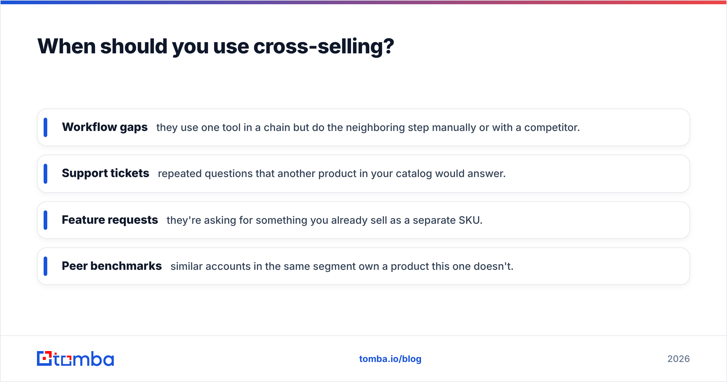 Diagram: When should you use cross-selling