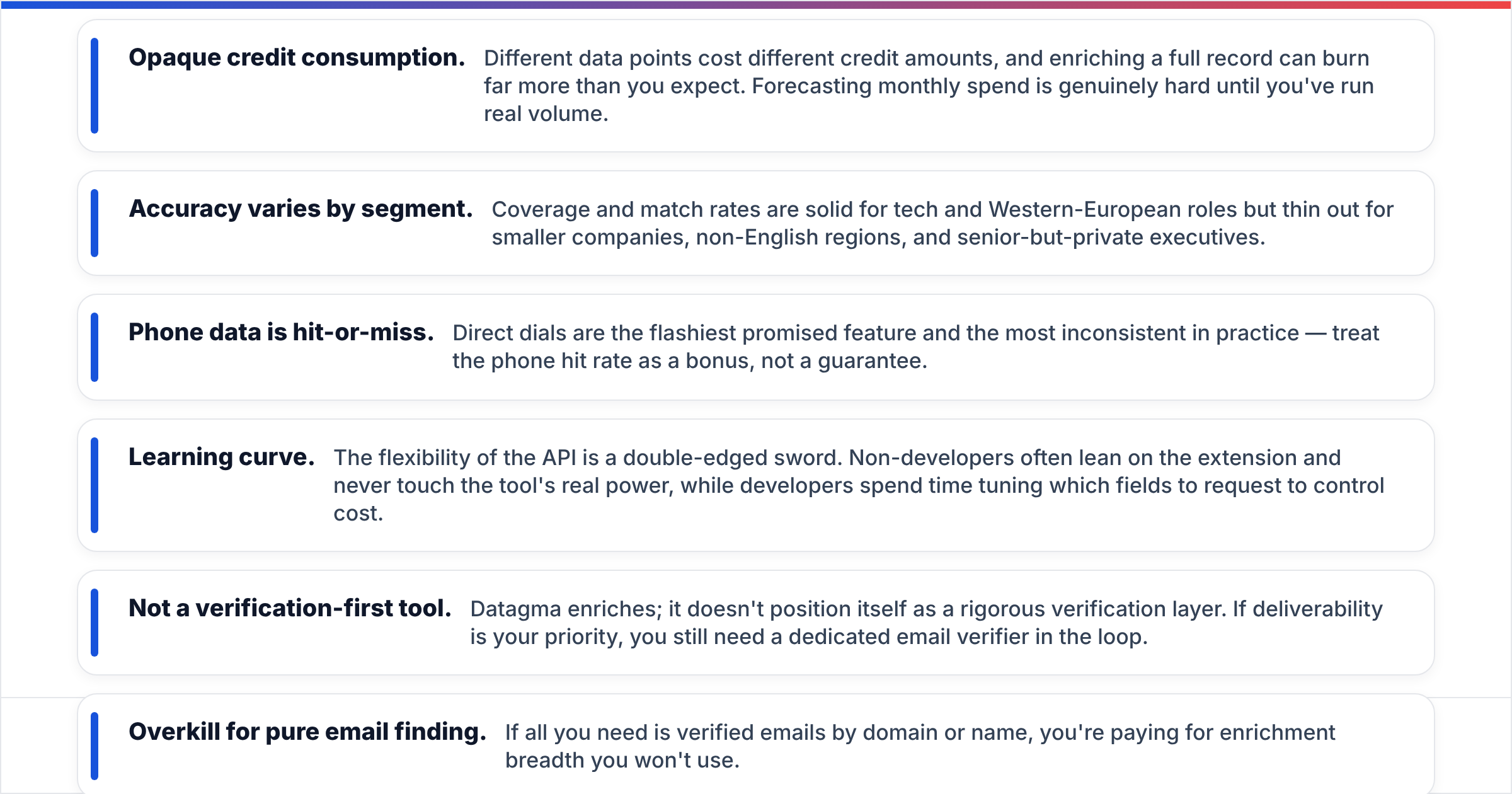 Diagram of the Datagma pros and cons