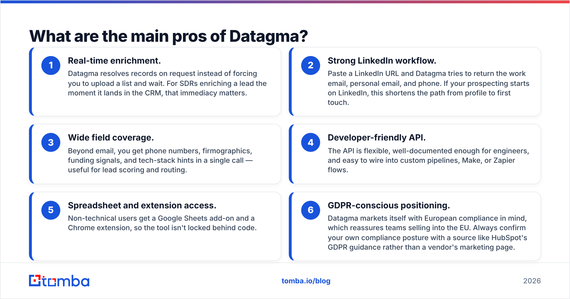 Diagram: What are the main pros of Datagma