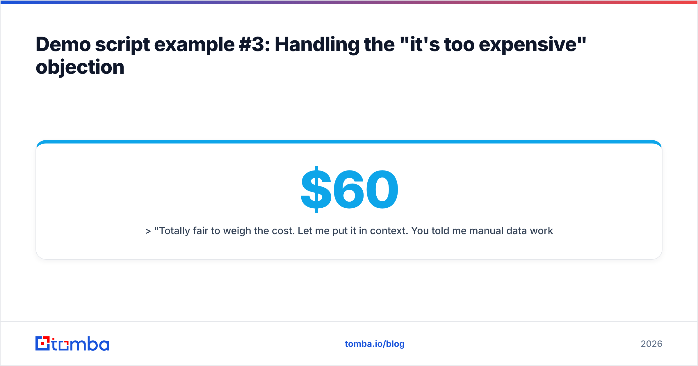 Diagram: Demo script example #3: Handling the "it's too expensive" objection