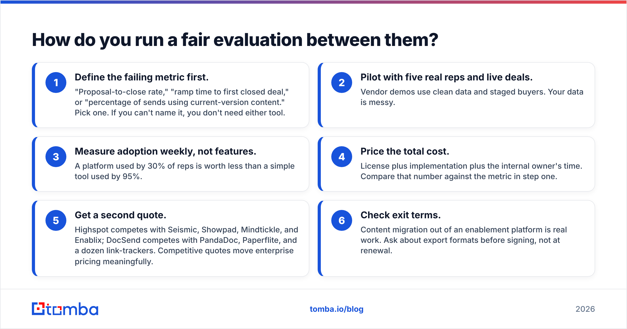 Diagram: How do you run a fair evaluation between them