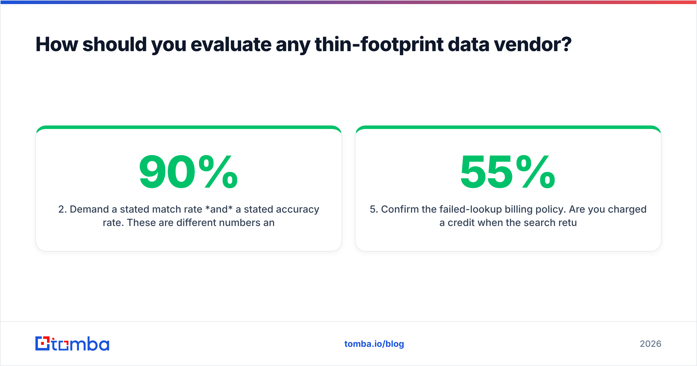 Diagram: How should you evaluate any thin-footprint data vendor