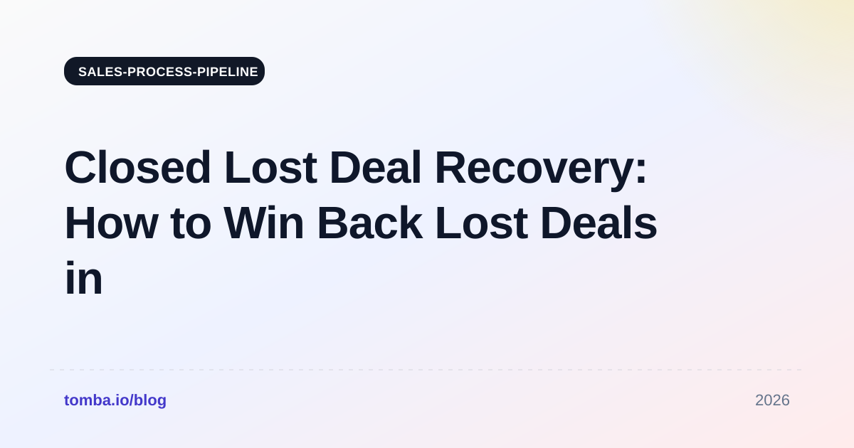 Closed Lost Deal Recovery: How to Win Back Lost Deals in 2026
