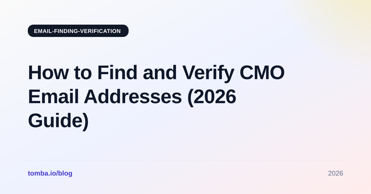 How to Find and Verify CMO Email Addresses (2026 Guide)