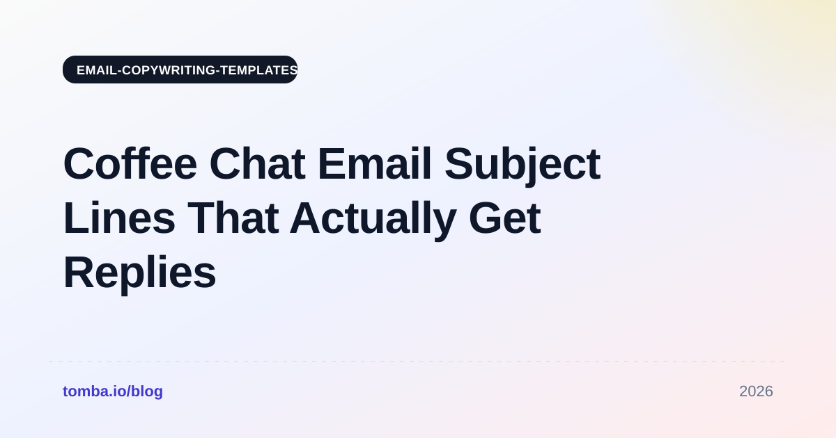 Coffee Chat Email Subject Lines That Actually Get Replies