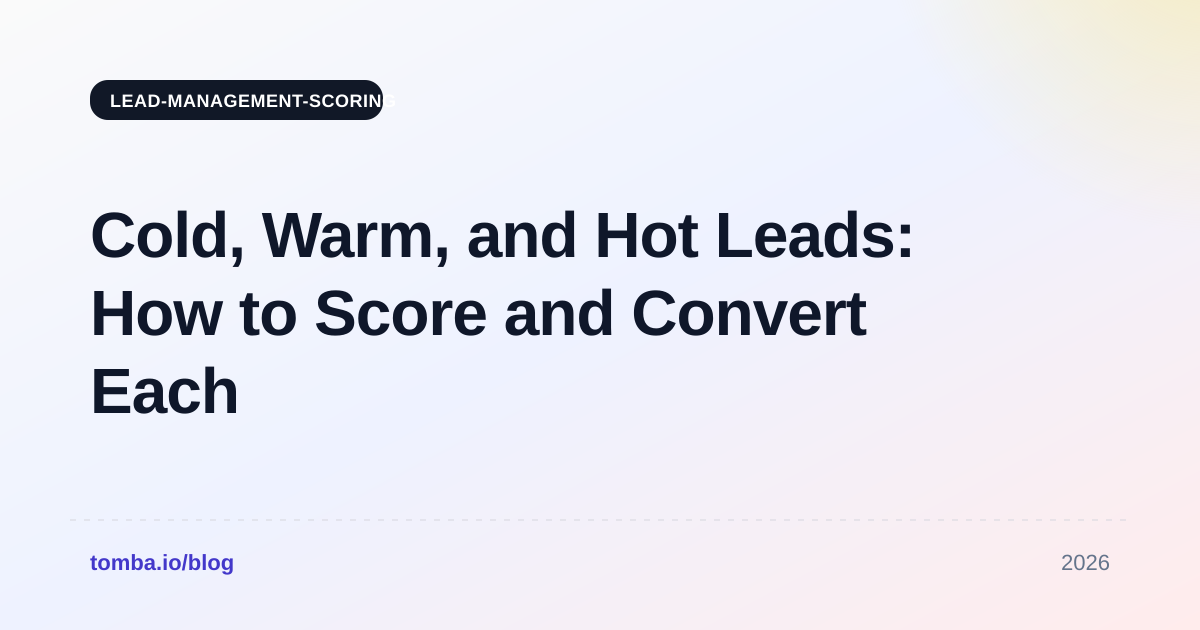 Cold, Warm, and Hot Leads: How to Score and Convert Each
