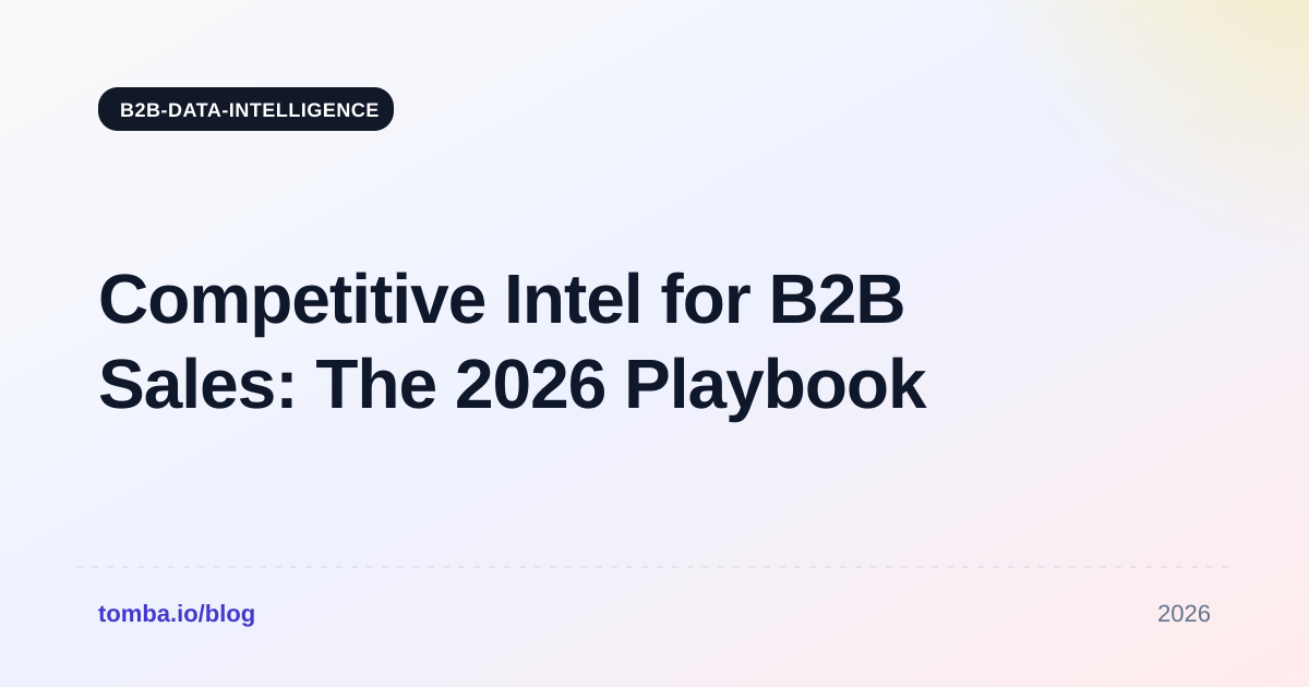 Competitive Intel for B2B Sales: The 2026 Playbook
