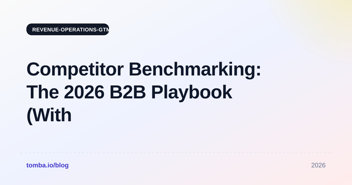 Competitor Benchmarking: The 2026 B2B Playbook (With Examples)