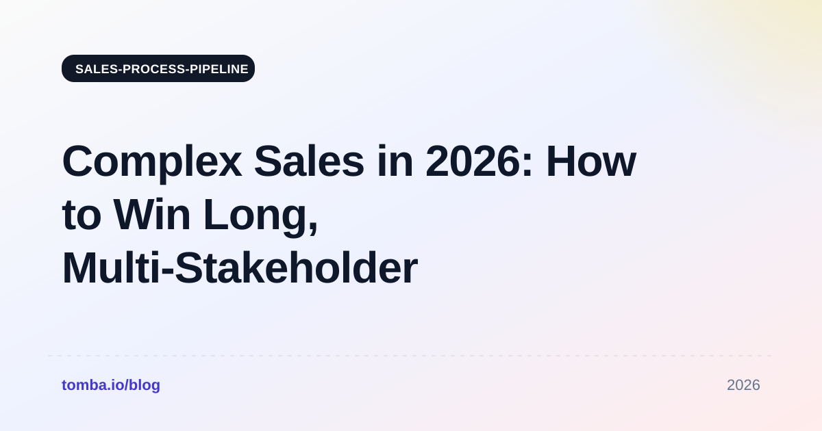 Complex Sales in 2026: How to Win Long, Multi-Stakeholder B2B Deals