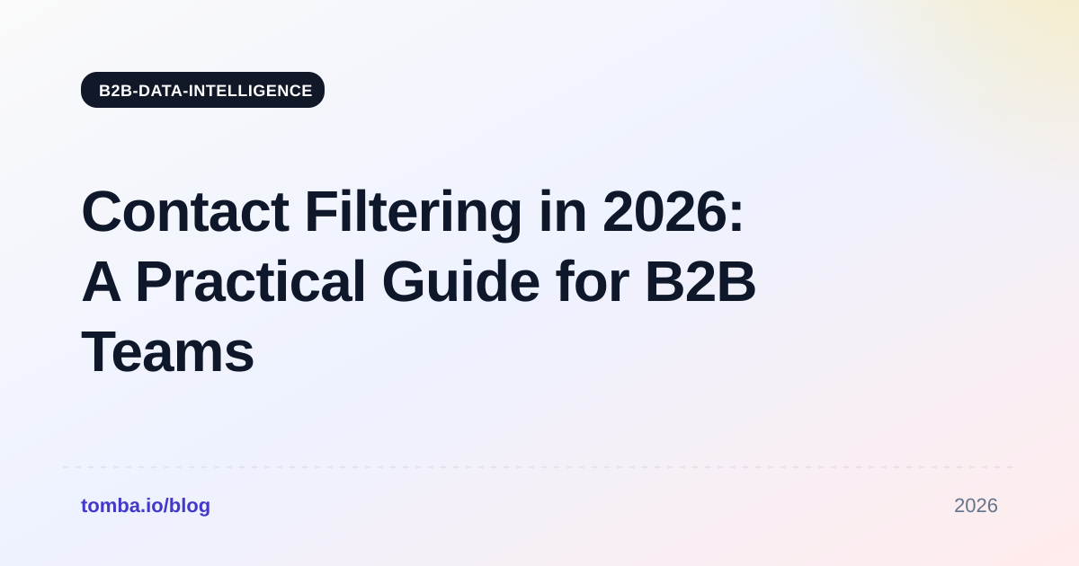 Contact Filtering in 2026: A Practical Guide for B2B Teams