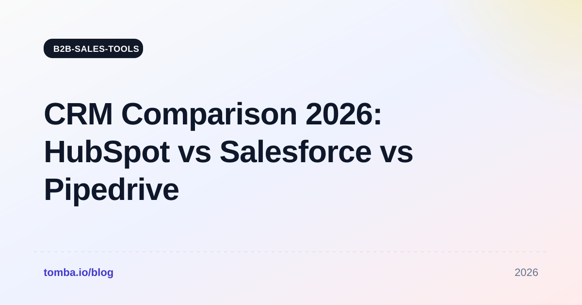 CRM Comparison 2026: HubSpot vs Salesforce vs Pipedrive