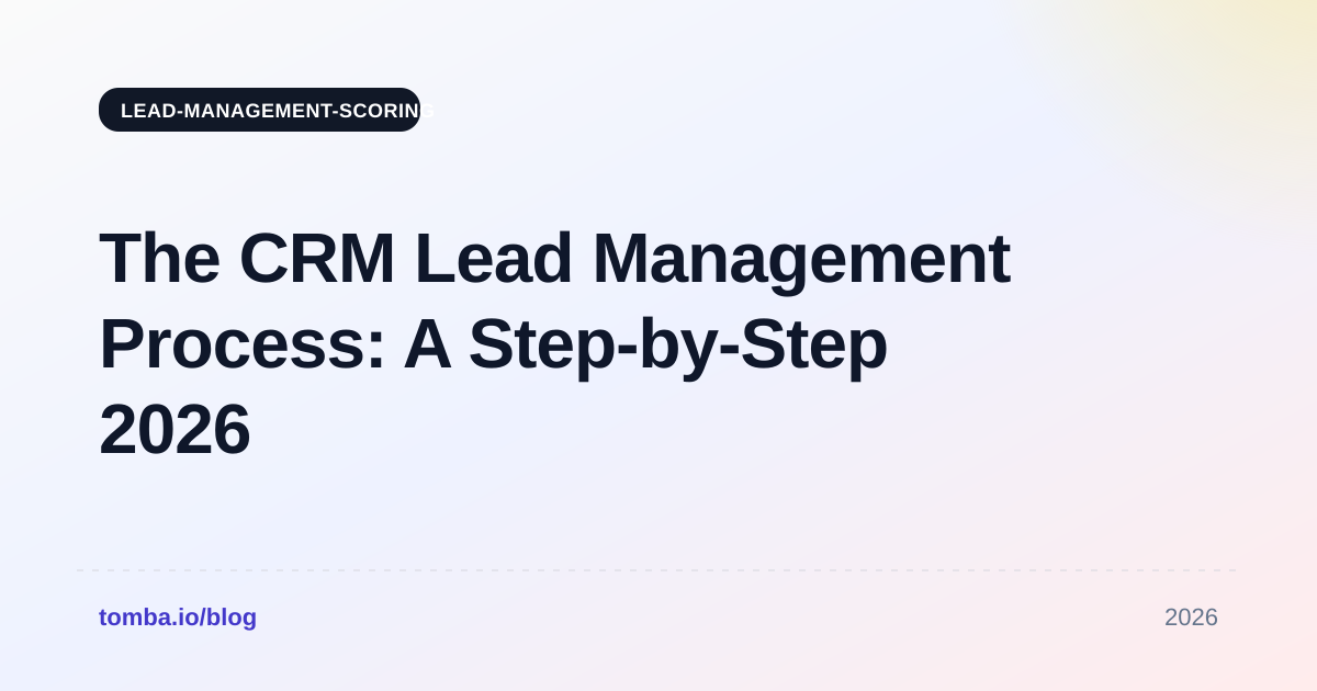 The CRM Lead Management Process: A Step-by-Step 2026 Guide