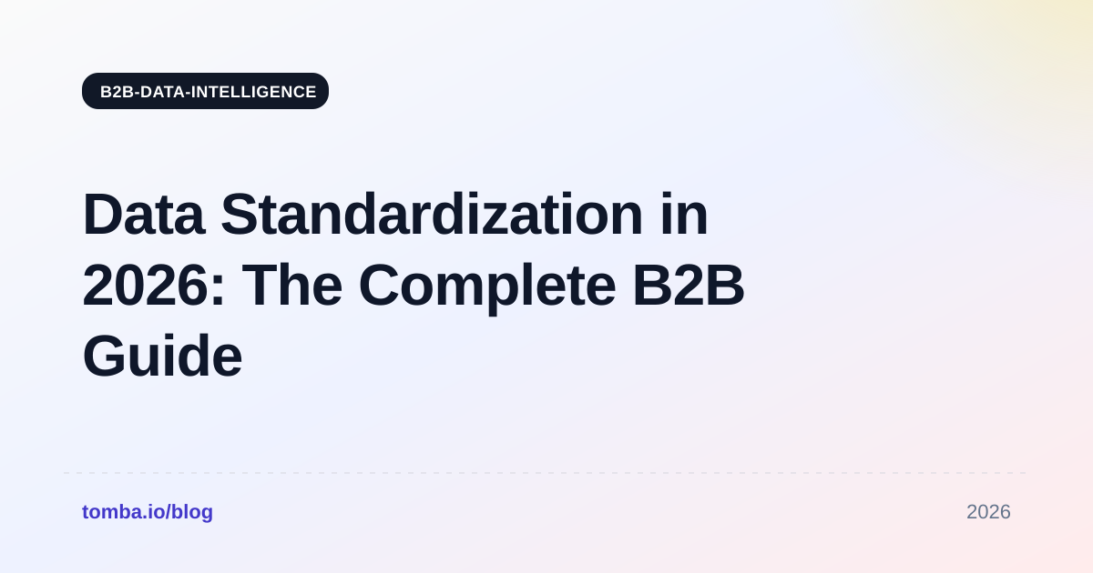 Data Standardization in 2026: The Complete B2B Guide
