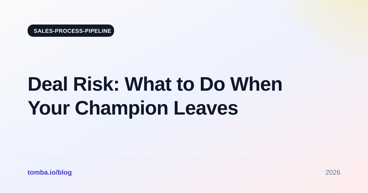 Deal Risk Champion Leaves: What to Do in the First 72 Hours