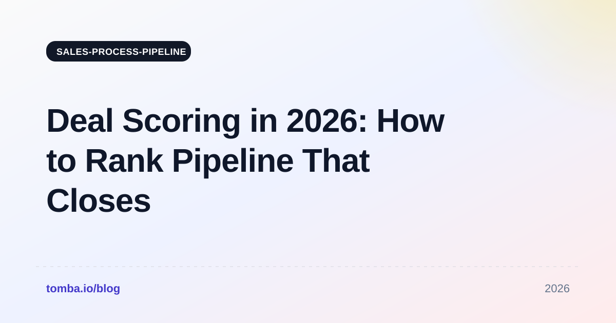 Deal Scoring in 2026: How to Rank Pipeline That Closes