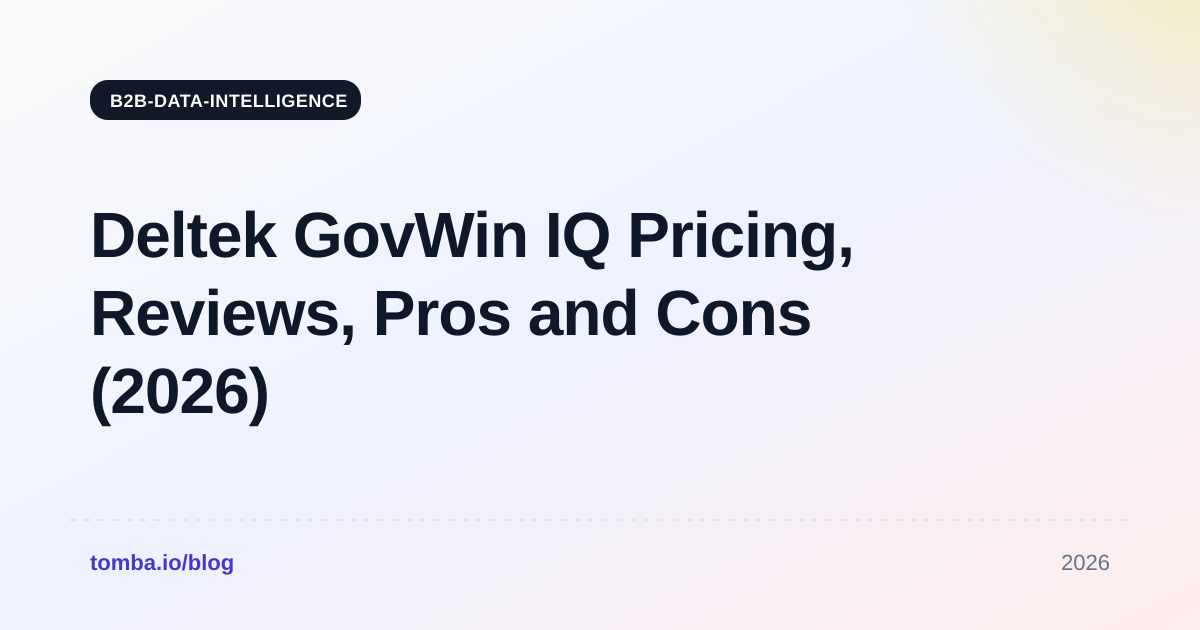 Deltek GovWin IQ Pricing, Reviews, Pros and Cons (2026)