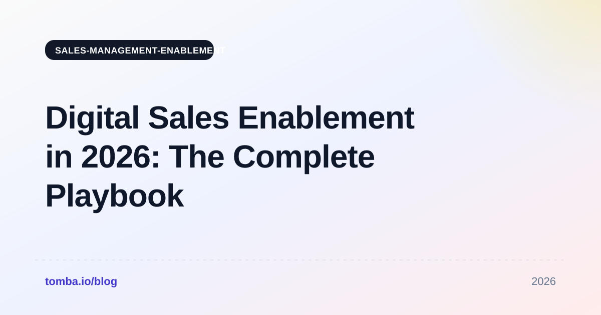 Digital Sales Enablement in 2026: The Complete Playbook
