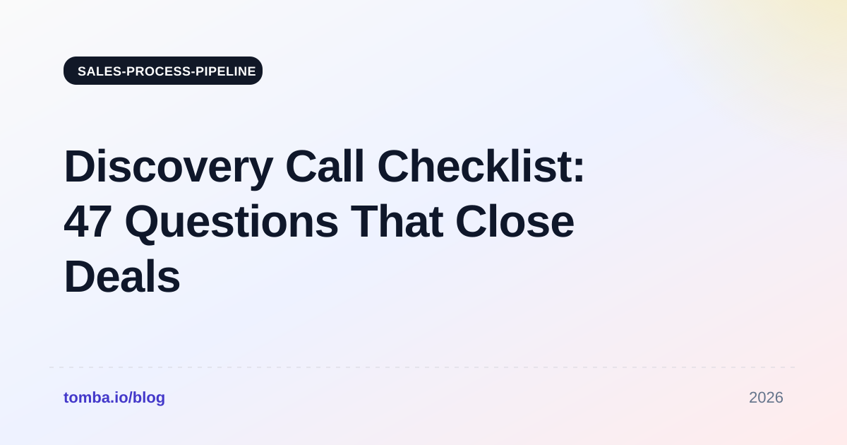 Discovery Call Checklist: 47 Questions That Close Deals in 2026