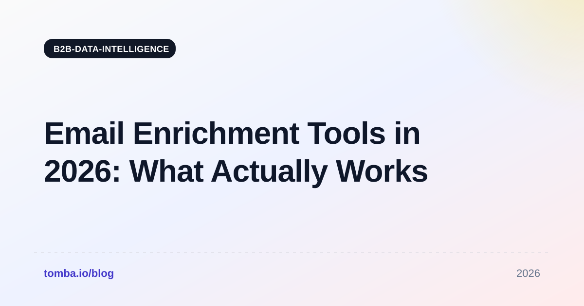 Email Enrichment Tools in 2026: What Actually Works