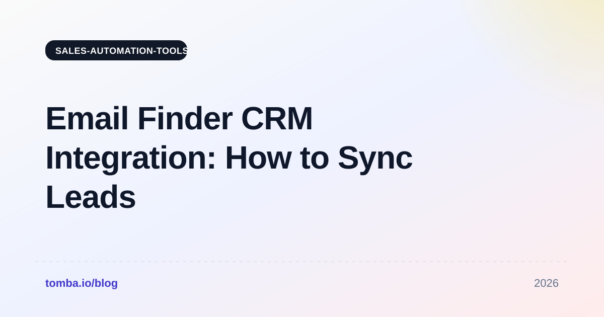 Email Finder CRM Integration: How to Sync Leads in 2026